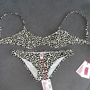 Solid and Striped cheetah bikini